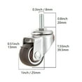 thumbnail image 2 of Rueda giratoria de 2 piezas con freno y rueda giratoria de 2 piezas sin freno, rueda de vástago roscado M8 para carrito de mano para muebles, capacidad 20 kg/44 lbs por rueda (4 piezas de 1 pulgada), 2 of 5