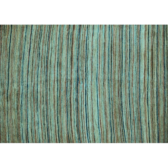 Ahgly Company Indoor Rectangle Abstract Light Blue Modern Area Rugs, 8' x 10'