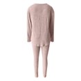 thumbnail image 6 of sususu Matching Lounge Sets for Women,Sweat Set Women's Knit Trousers Suit V Neck Long Sleeve Loose Fit Comfortable Daily Wear Outfit For Autumn Winter Season - Pink, 6 of 6