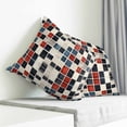 thumbnail image 4 of Throw Pillow Covers 26x26 Inch, Colorful Geometric Decorative Pillow Cases for Couch Sofa Bed, Modern Red Blue Beige Block Cotton Linen Square Home Decor Pillowcases with Hidden Zipper, 4 of 7