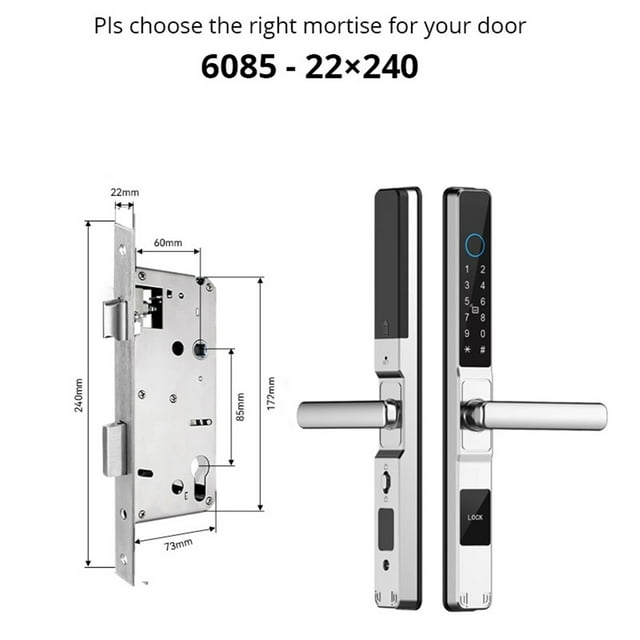 Waterproof Smart Door Lock Fingerprint APP Password RFID Card Keyless Digital Electronic Lock Aluminum/s Sliding ,Easy Installation