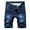 Men's Dark Blue Stretch Ripped Biker Shorts Jeans _ B, variant on HOOMEUMY Men's Summer Slim Fit Straight Denim Shorts Distressed Stretch Ripped Biker Jeans Half Pants Gray 4