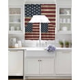 thumbnail image 3 of Vintage Red American Flag Swag Curtains for Living Room/Bedroom Windows, US Flag Stripe Retro Starts Kitchen Curtains and Valances Set 36 Inch Length, Light Filtering Swags Valance Curtain Panels, 3 of 5