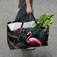 thumbnail image 7 of Flamingo Large Capacity Reusable Foldable Oxford Cloth Tote Bag Shopping Bag Decorative Box Beach Bag, 7 of 7