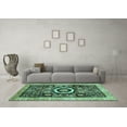 thumbnail image 3 of Ahgly Company Indoor Square Abstract Turquoise Blue Modern Area Rugs, 6' Square, 3 of 4
