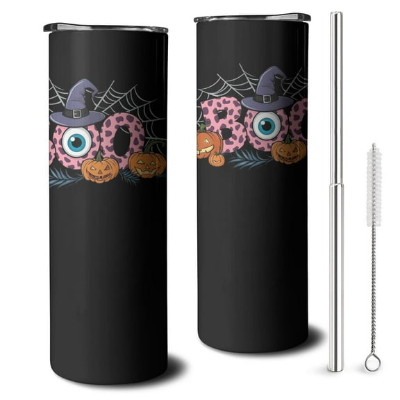 Gothic Skull 20oz Skinny Tumbler - Vintage Halloween Artwork Insulated Travel Friendly Cup