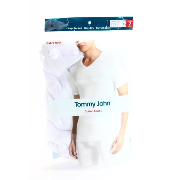 2 Pack Mens High V Neck Cotton Undershirt XL