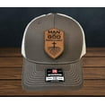 thumbnail image 2 of Christian Men’s Hat – Custom Leather Patch Hat – Man of God - Rooted - Richardson 112 – Faith Apparel - Scripture - Bible Verse - Men's Gift, 2 of 5