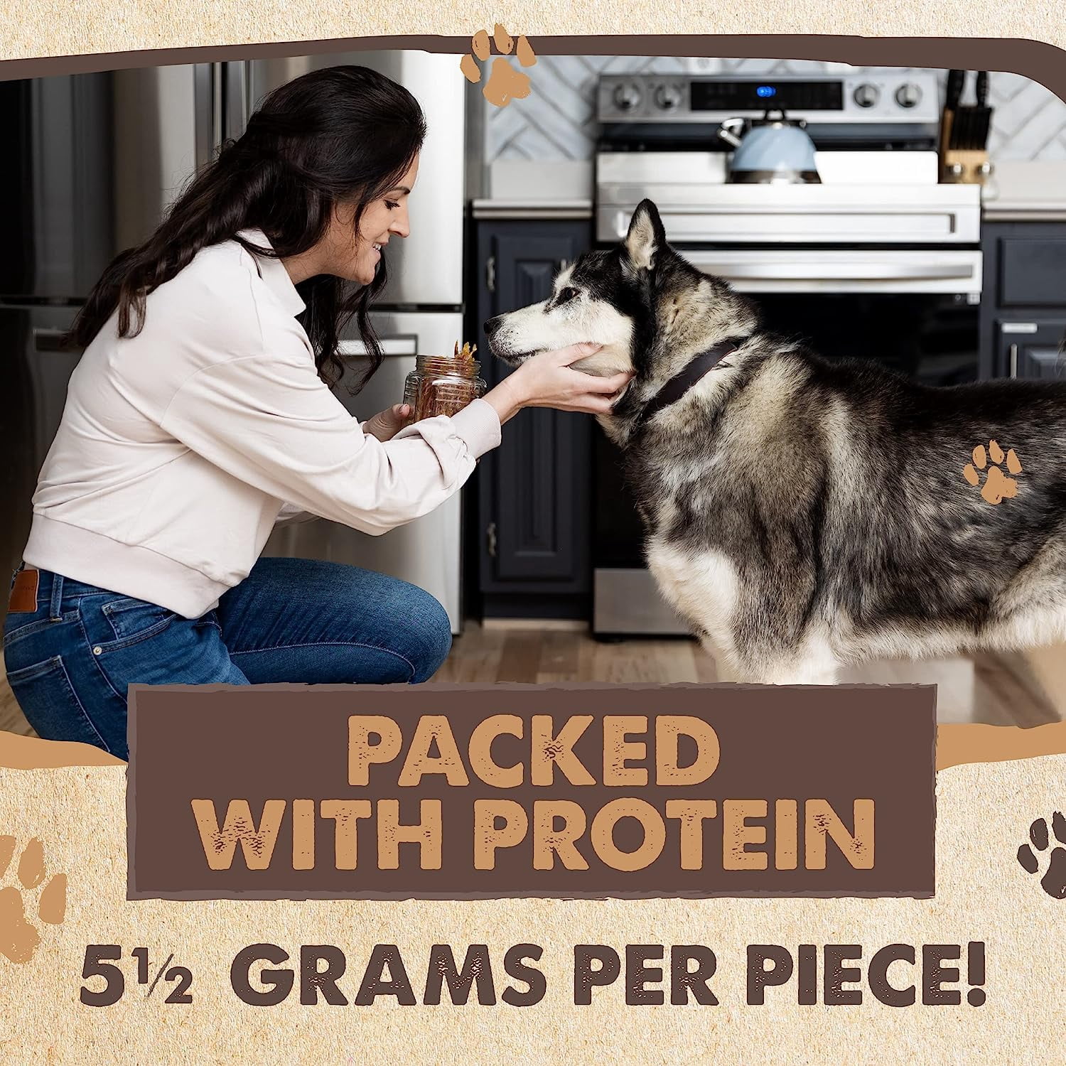 Mighty Paw Chicken Jerky Dog Treats, Natural Dog Chews for Large Dogs, 14 Oz, Protein-Rich