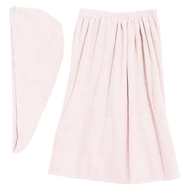 Microfiber Bath Towel & Shower Cap Set, Super Absorbent, Adjustable Shower Skirt for Home & Travel
