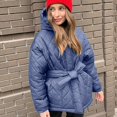 thumbnail image 2 of Vedolay Womens Parkas Hooded Warm Winter Overcoat Parka Jacket Thick Outerwear Blue,L, 2 of 5
