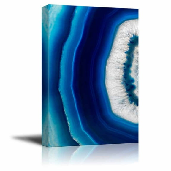 wall26 - Canvas Wall Art - Abstract Agate Slice Pattern - Giclee Print Gallery Wrap Modern Home Art Ready to Hang - 24" x 36"