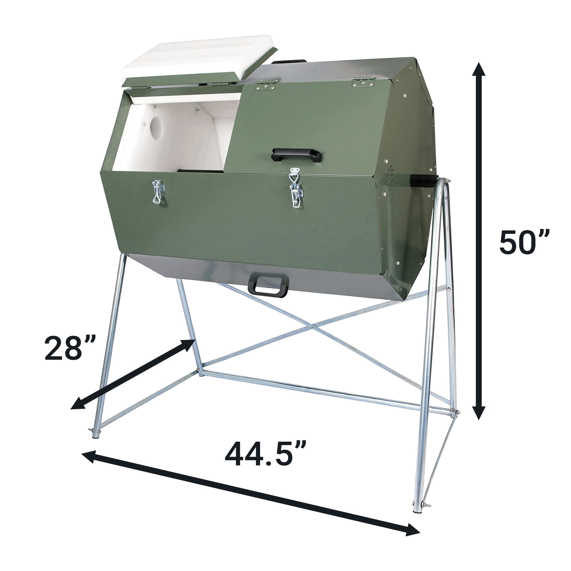 Jora Composters JK270A 70 Gallon Dual Chamber Steel Compost Tumbler Bin
