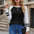 thumbnail image 4 of hotojiny Long Sleeve Shirts for Women Lightweight Sweaters Fall Outfits Color Block Winter Clothing Dressy Casual Pullover(Black,Medium), 4 of 5