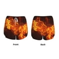 thumbnail image 6 of Uemuo Fiery Orange Flames Energy Pattern Women's Athletic Shorts High Waisted Running Shorts with Liner Pockets Gym Elastic Workout Shorts-X-Large, 6 of 9