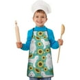 thumbnail image 2 of White Poodle Dog and Sunflowers Kids Aprons for Girls and Boys,Adjustable Neck Strap Toddler Aprons for Kids Cooking Baking, 2 of 7