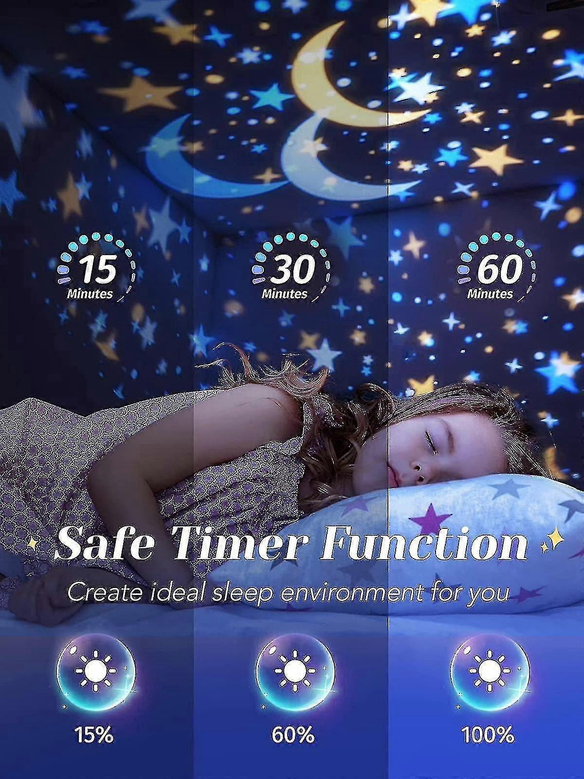 Night Lights For Kids Room, 8 Songs Sound Machine Baby Night Light Projector,360 Rotating Remote Timer Kids Night Light For Bedroom,12 Modes