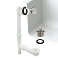 thumbnail image 3 of Westbrass 594244-07 14" White Poly Bath Overflow Assembly with Twist & Close Drain and 2-Hole Faceplate, Satin Nickel, 3 of 14