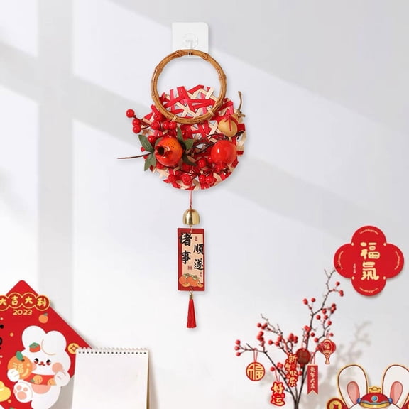 balikha 2025 Chinese Lunar Year Hanging Decoration 18.5inch Tall Traditional Artificial Fruit for Festival Party Supplies Lightweight C
