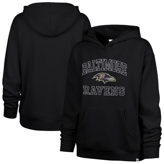Women's '47 Black Baltimore Ravens Clarity Naomi Pullover Hoodie