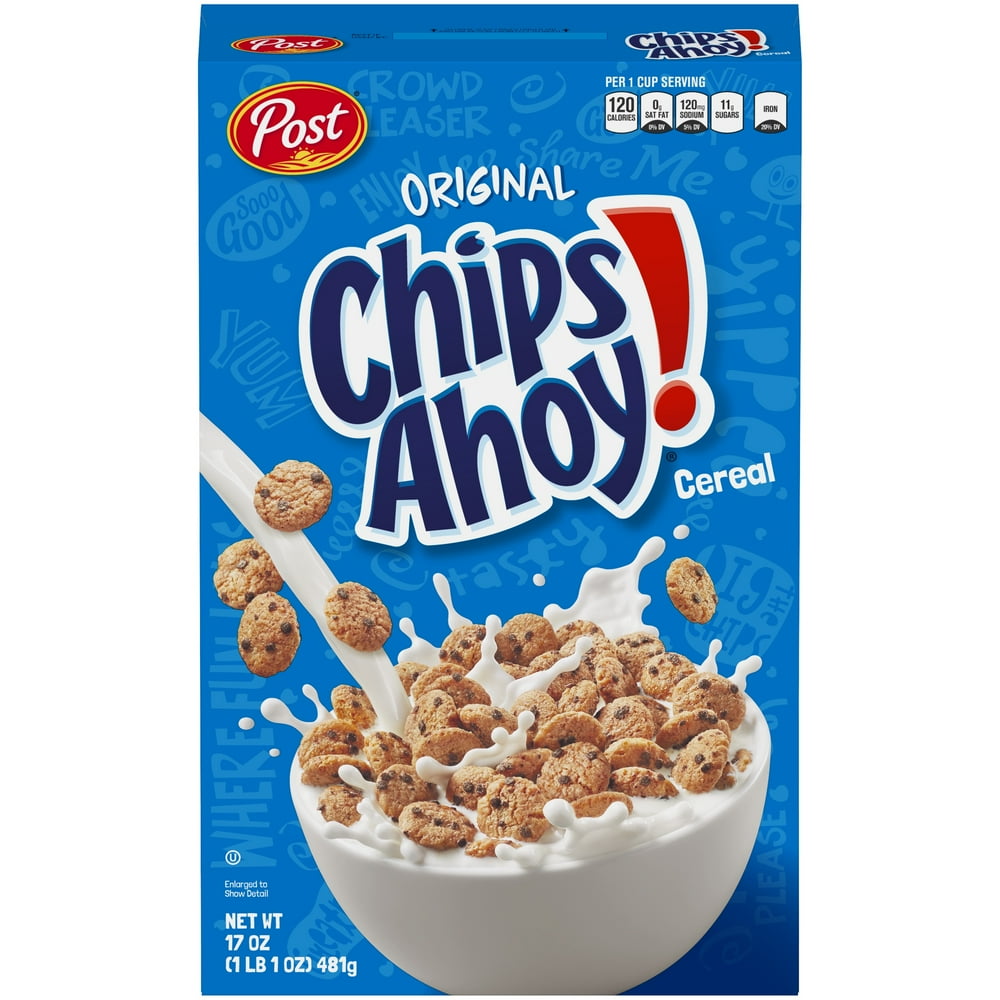 Post Chips Ahoy! Breakfast Cereal, 17 Ounce boxes
