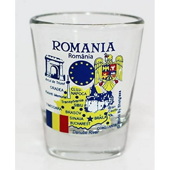 Romania EU Series Landmarks and Icons Shot Glass
