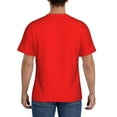 thumbnail image 3 of Bixox Men's Red Printed Short Sleeve Skinny Athletic T-Shirt, 3 of 6