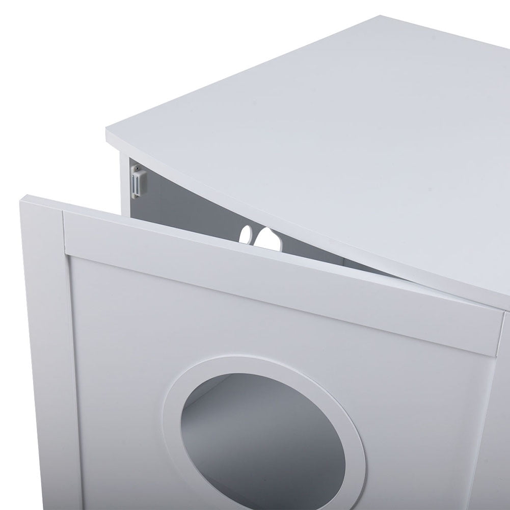 Kepooman Cat Litter Box, Cat Litter Box Furniture, Cat Litter Box Pet Enclosure Furniture, Modern Wooden Cat Litter Cabinet, Cat House, Cat Hideaway, White Kepooman Cat Litter Box, Cat Litter Box Furniture, Cat Litter Box Pet Enclosure Furniture, Modern Wooden Cat Litter Cabinet, Cat House, Cat Hideaway, White