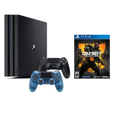 PlayStation 4 Call of Duty Black Ops IIII and 4K HDR PlayStation 4 Pro 1 TB Console with Extra Crystal Blue Dualshock 4 Wireless Controller (Split-Screen Play (Best Splitscreen Games Pc)