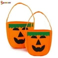 thumbnail image 2 of Spencer Halloween Pumpkin Trick Or Treat Bags Candy Handbags Craft Tote Bag for Kids Costume Party Favors Supplies (Green), 2 of 8