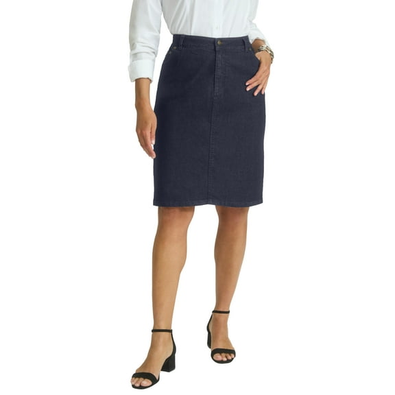 Jessica London Women's Plus Size True Fit A-line Denim Short Mini Skirt