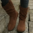 thumbnail image 2 of Oyedens Slouchy Mid Calf Boots for Women with Lining Wide Calf Winter Thermal Snow Boots, 2 of 5