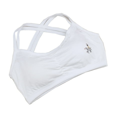 

1pc Cotton Baby Girls Bras Solid Color Young Girls Underwear For Sports Training