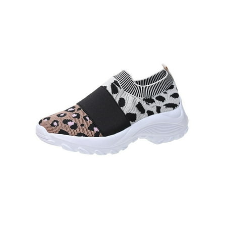 

Sanviglor Women s Sneakers Leopard Print Sock Sneaker Fitness Workout Athletic Shoe Outdoor Nonslip Lightweight Trainers Comfort Breathable Walking Shoes Black 7.5