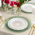 thumbnail image 5 of Combo Set 8" Dessert Plates and 10" inch Round White Plastic Plates with Gold Medallion Print, Disposable China Like Party Plate, Heavy Duty Dinner Charger Plate, Salad, Wedding, Tableware (20), 5 of 5