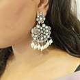 thumbnail image 3 of Efulgenz Crystal CZ Rhinestone Boho Earrings Leaf Dangle Statement Earring Set for Women, 3 of 6