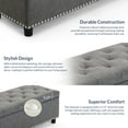 thumbnail image 7 of BELLEZE Button-Tufted Faux Leather Storage Ottoman Bench - Brentwood (Rustic Gray), 7 of 7