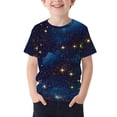 thumbnail image 2 of hengsof Boy's Galaxy Print Short Sleeve T-Shirt Casual Round Neck Soft Top Suitable for Children Aged 3-15 Summer Daily Shirt, 2 of 5