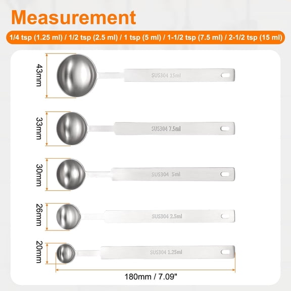 6 pieces single measuring spoon 1/2 tbsp