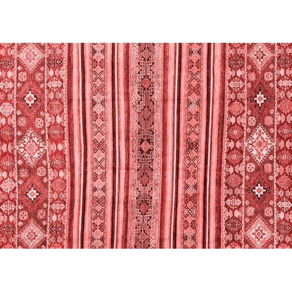 Ahgly Company Machine Washable Indoor Rectangle Abstract Red Modern Area Rugs, 8' x 10'