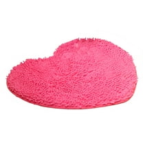 Hgallory Soft Chenille Thick Floor Mats for Bedroom Living Room, Non-Slip Floor Rugs for Entrance Sofa side, Valentine Decor Solid Color Floor Doormat, 20"x24"x0.8", 1 Pack, Hot Pink, Heart
