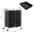Topbuy 20Drawer Plastic Rolling Storage Cart with Organizer Top and