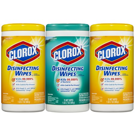 Clorox Disinfecting Wipes Value Pack, Fresh Scent and Citrus Blend, 75 Wipes, 3 Ct