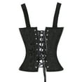 thumbnail image 4 of VASLANDA Women's Gothic Jacquard Shoulder Straps Tank Overbust Corset Bustiers, 4 of 6