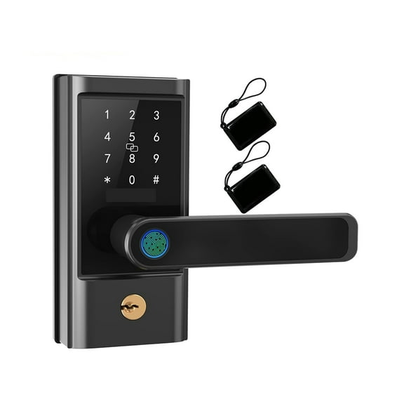 Smart Door Lock Electronic Biometric Fingerprint APP Key Fobs Alexa Handle Keyless Entry Locks for Home ,More Secure
