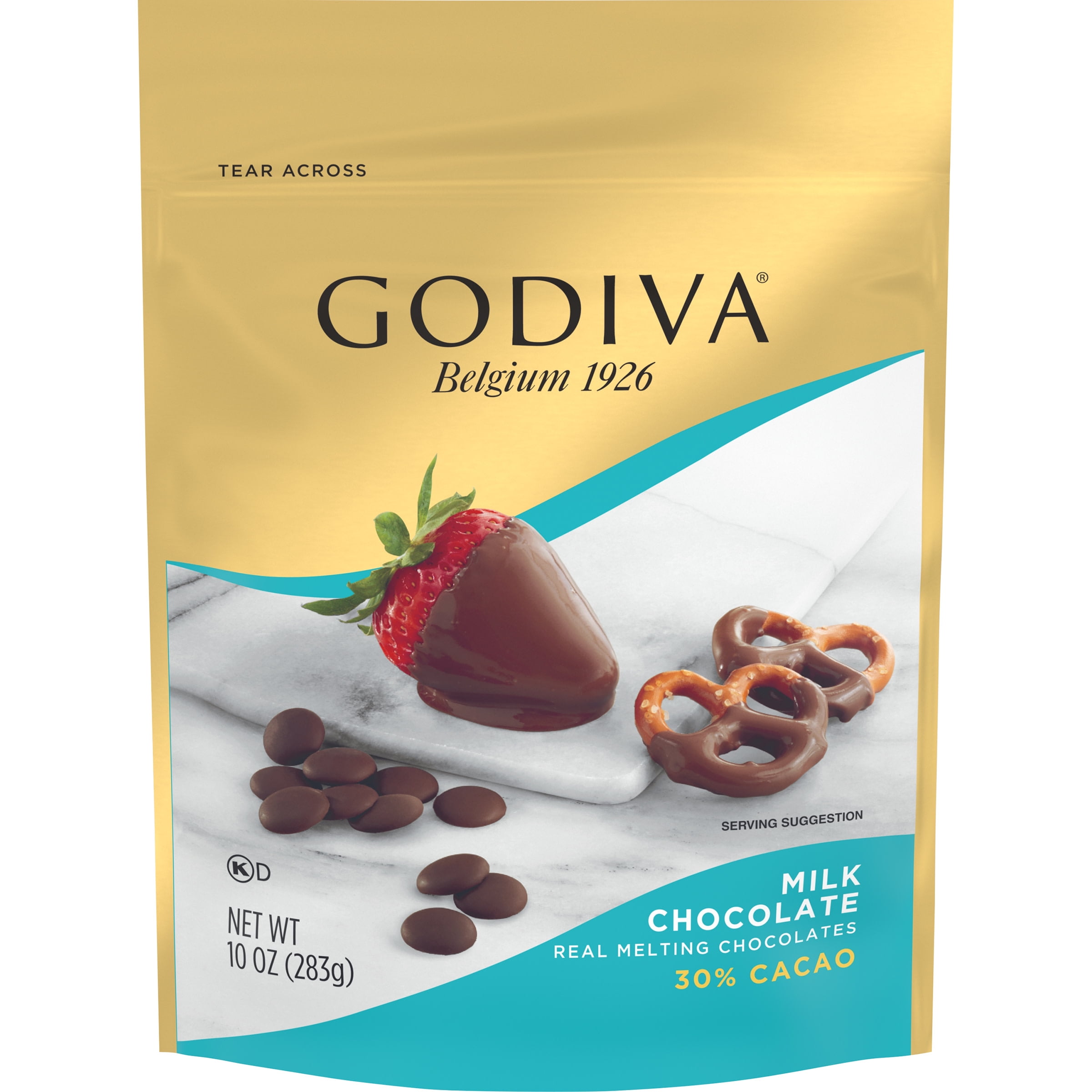 Godiva Milk Chocolate Real Melting Chocolates with 30 Cacao, 10 oz Bag