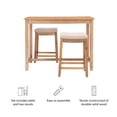 thumbnail image 3 of Linon Claridge Three Piece Counter Dining Set Padded Seats in Natural Brown Wood, 3 of 11