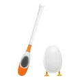 thumbnail image 2 of Escobilla de baño limpiador de inodoro con soporte para cepillos, mango largo, Limpieza Profunda, montado en la pared, bonitos y flexibles, accesorios Pincel blanco, 2 of 9