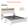 thumbnail image 6 of PAPROOS Full Size Bed Frame, Wood Platform Bed Frame with Storage Headboard and Charging Station, Farmhouse Bed Frame with LED Light, Metal Slat Support, Holds 800 lb, No Box Spring Needed, White, 6 of 7