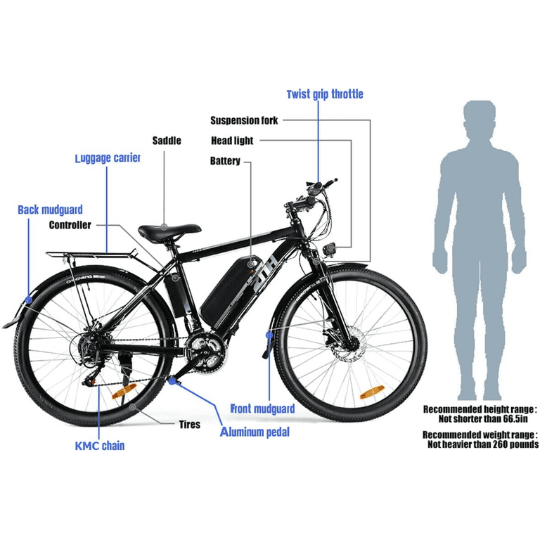 500W Commuter Electric Bike for Adults – 26